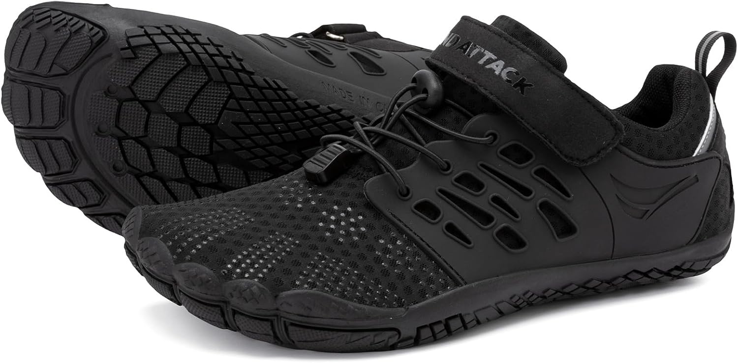 

Мужские кроссовки Grand Attack для ходьбы, Минималистичные кроссовки для кросс-тренинга, Подошва с нулевым перепадом высоты, Широкий носок, черный