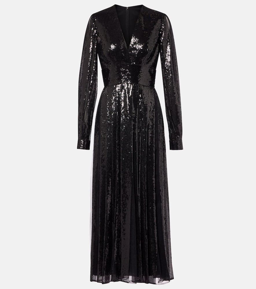

Макси-платье из тюля с пайетками Elie Saab, Black