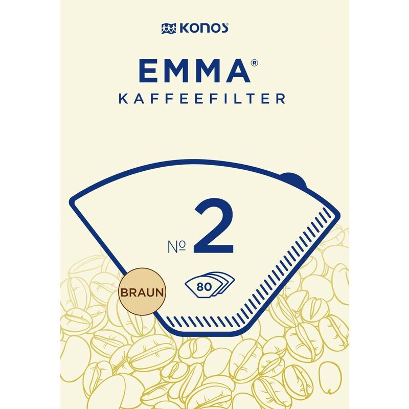 

Кофейный фильтр коричневого размера. 2 EMMA, 80 шт.