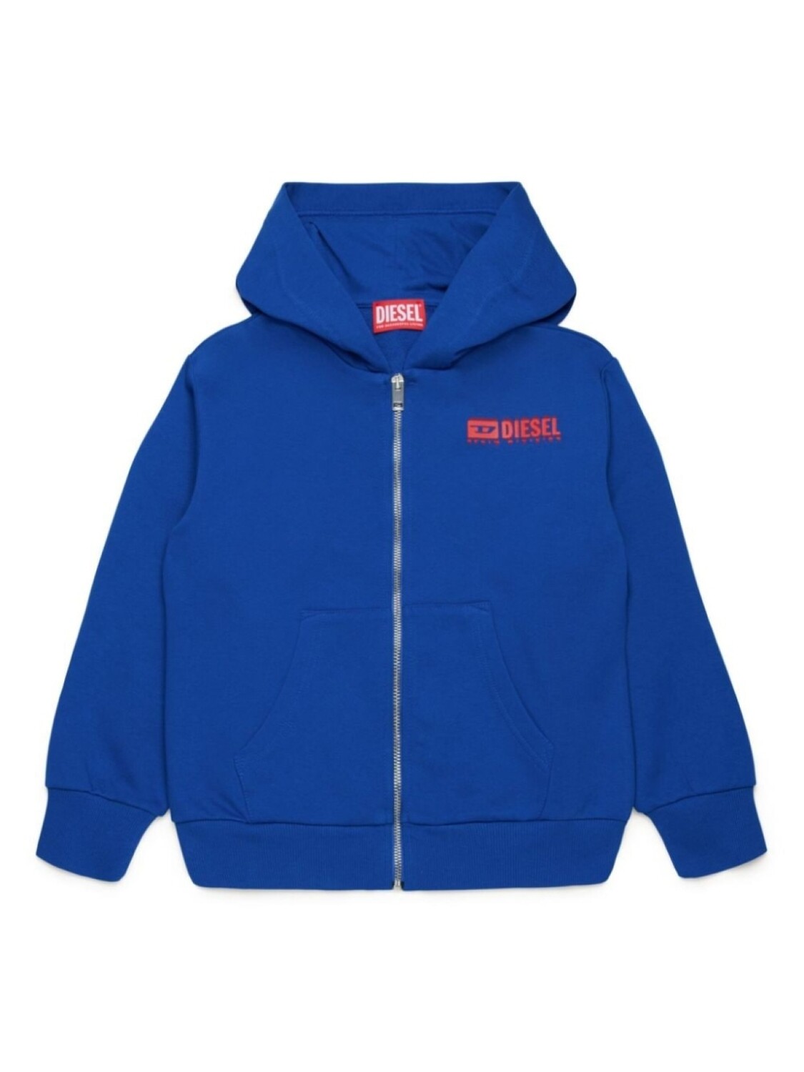 

Diesel Kids толстовка с капюшоном на молнии с логотипом, синий