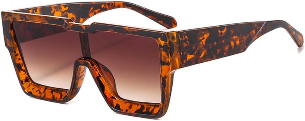 

Крупные цельные квадратные солнцезащитные очки для женщин, большие оправы, солнцезащитные очки для мужчин и женщин, очки с защитой от УФ-излучения UV400 HDUBFY, C5leopard-brown