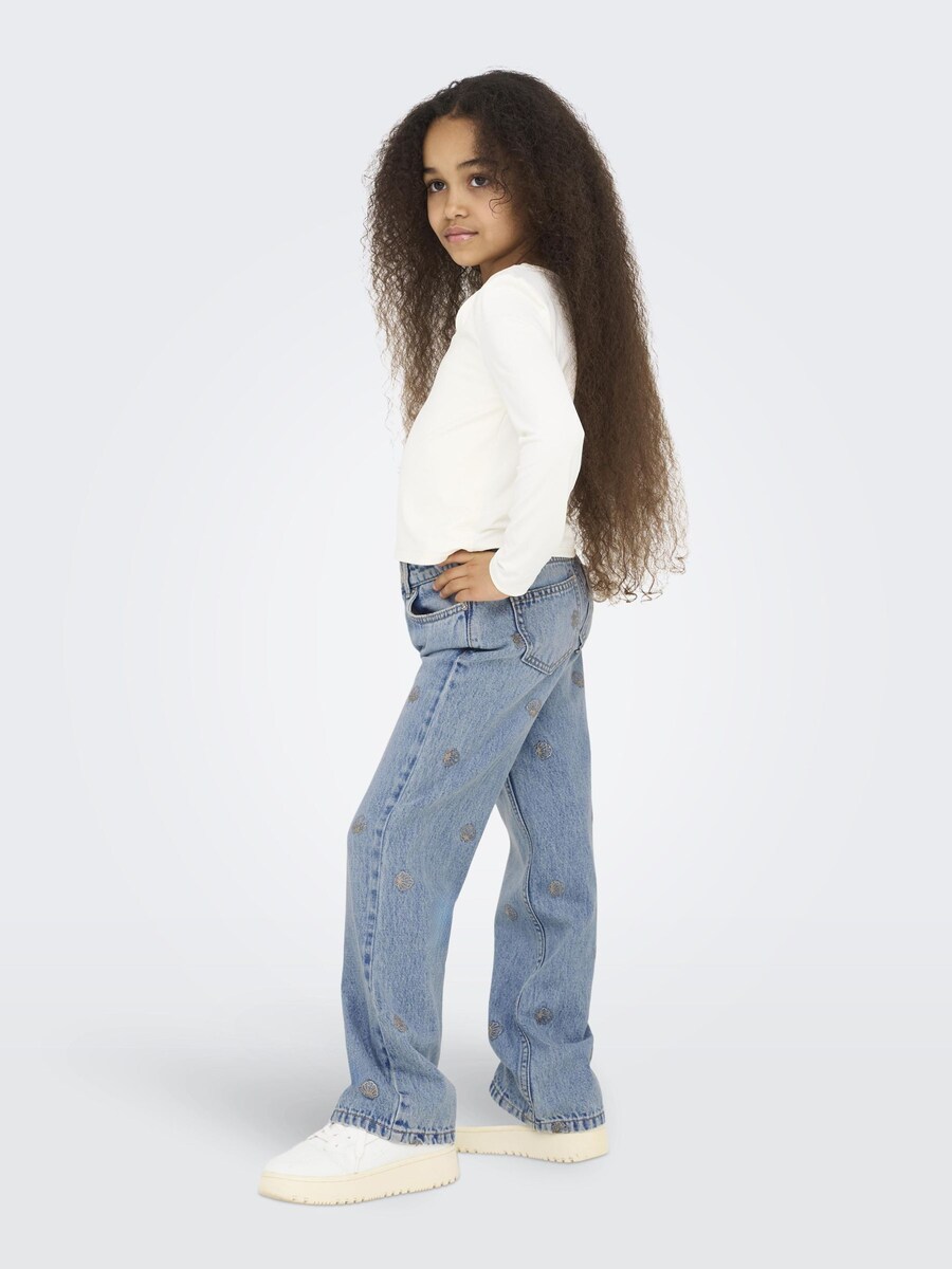 Джинсы с широкими штанинами ONLY GIRLS KOGJuicy, Blue Denim — фото 4