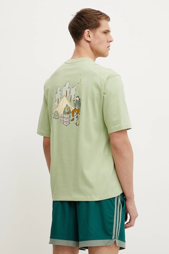 

Хлопковая футболка Adidas, зеленый