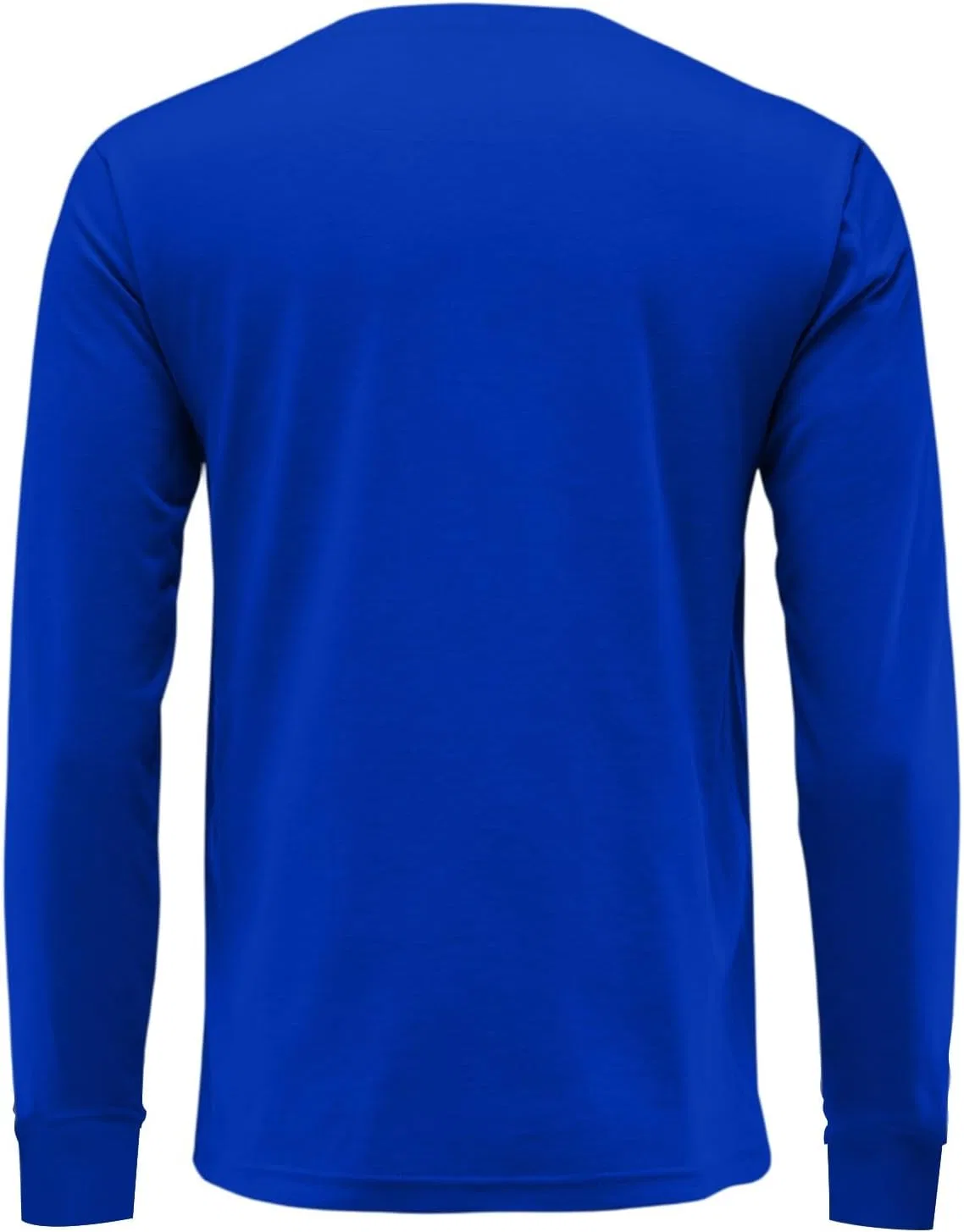 Мужская футболка с длинным рукавом, V-образным вырезом, royal blue — фото 4