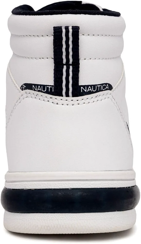 Кроссовки Nautica для детей: модная обувь на шнуровке с высокими ботинкообразными вставками для мальчиков и девочек (размеры для больших и маленьких детей) - Horizon, белый — фото 3