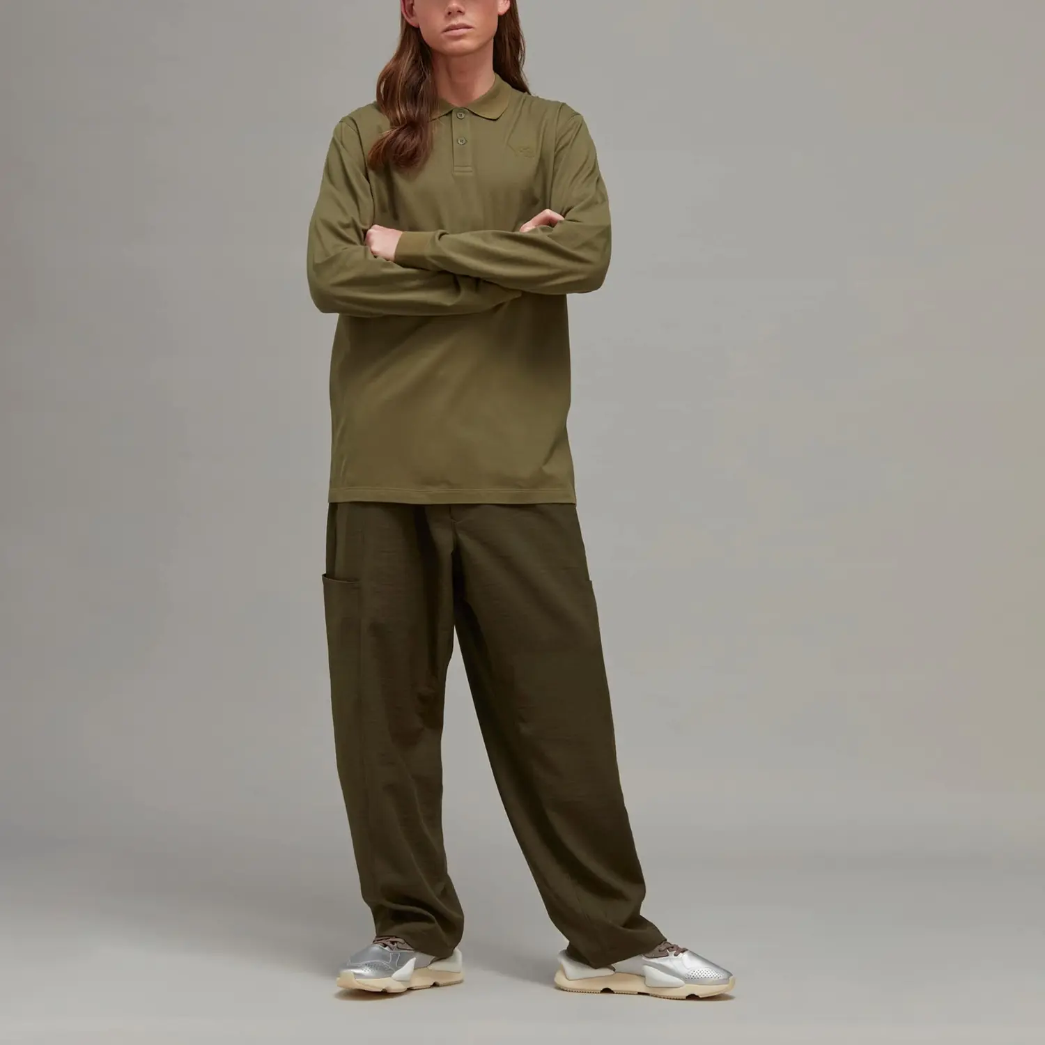 Рубашка поло мужская армейский зеленый Adidas, зеленый — фото 2