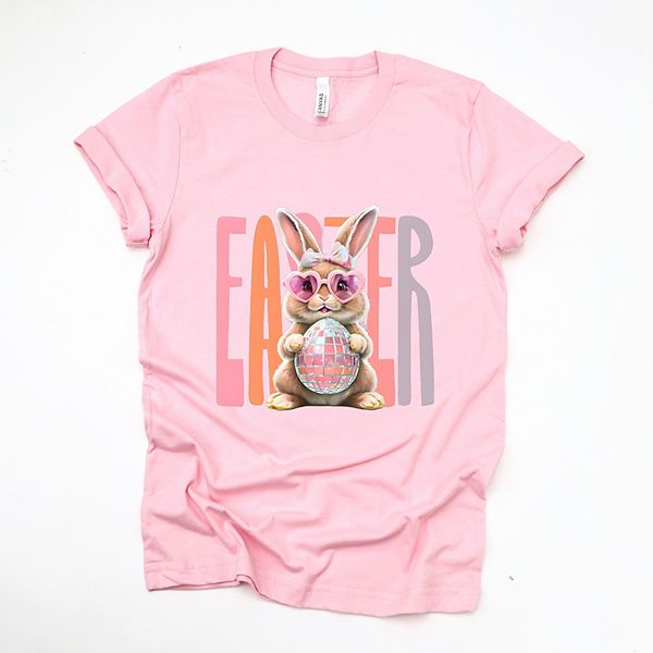 

Футболка с принтом Easter bunny disco ball Simply Sage Market, Pink, Зеленый, Футболка с принтом Easter bunny disco ball Simply Sage Market, Pink