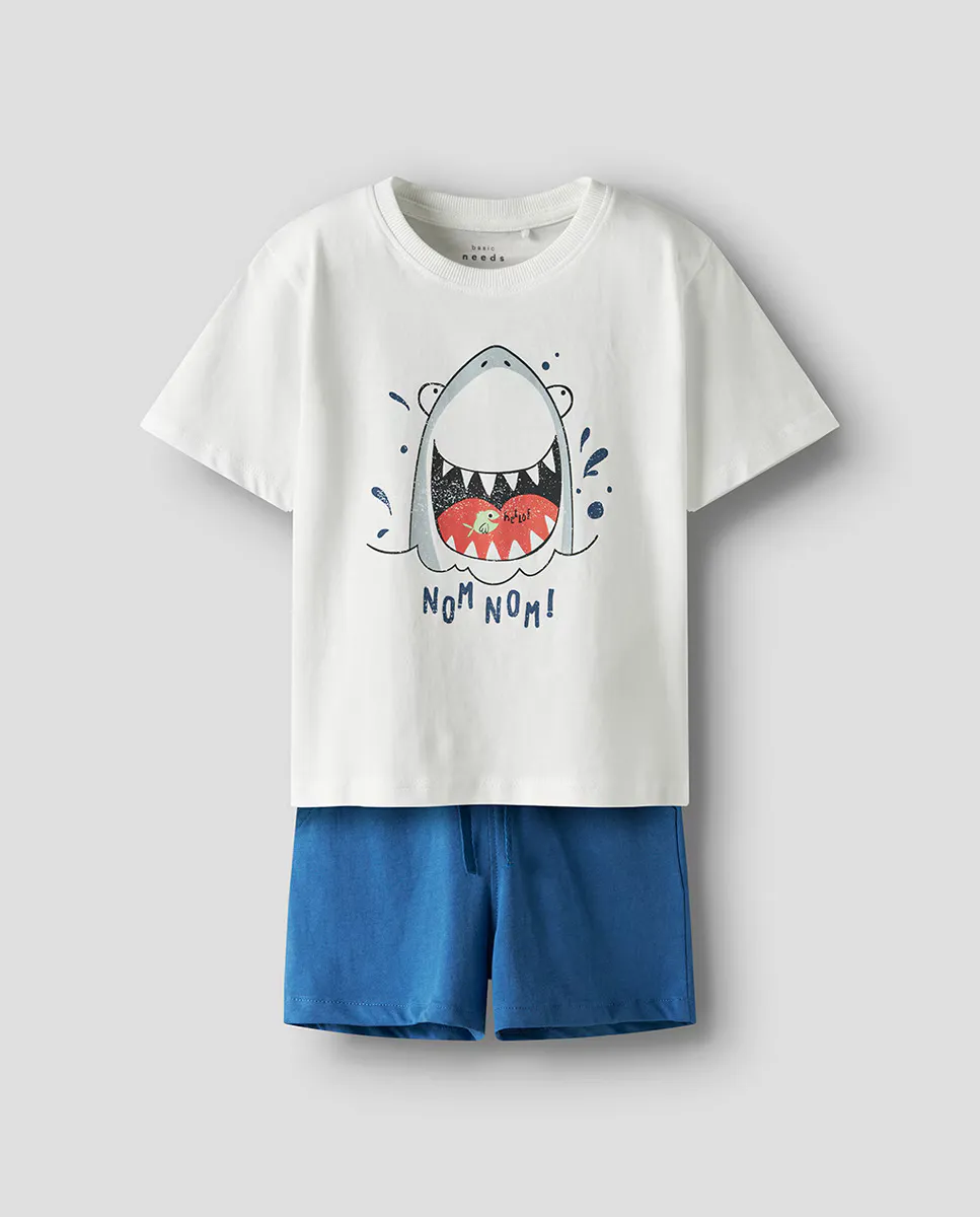 

Комплект из футболки и брюк для мальчика name it, белый