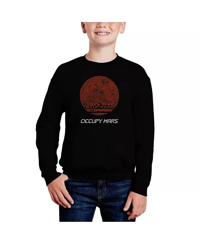 

Occupy Mars — толстовка с круглым вырезом Big Boy's Word Art La Pop Art, черный