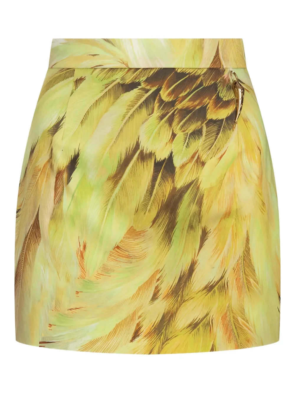 

Юбка на молнии с принтом в виде перьев Roberto Cavalli, зеленый