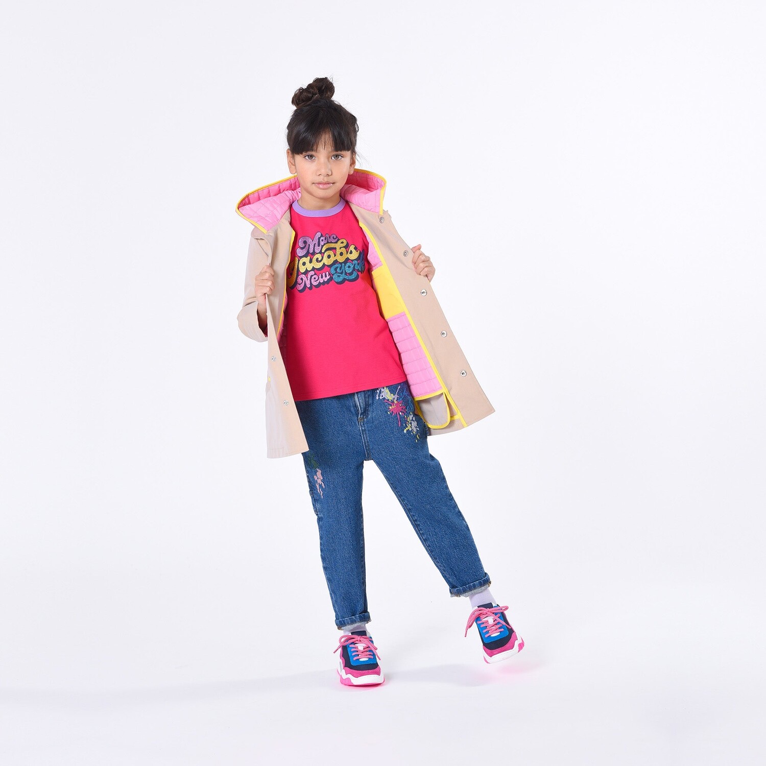 

Розовая футболка с графическим логотипом Little Marc Jacobs, розовый