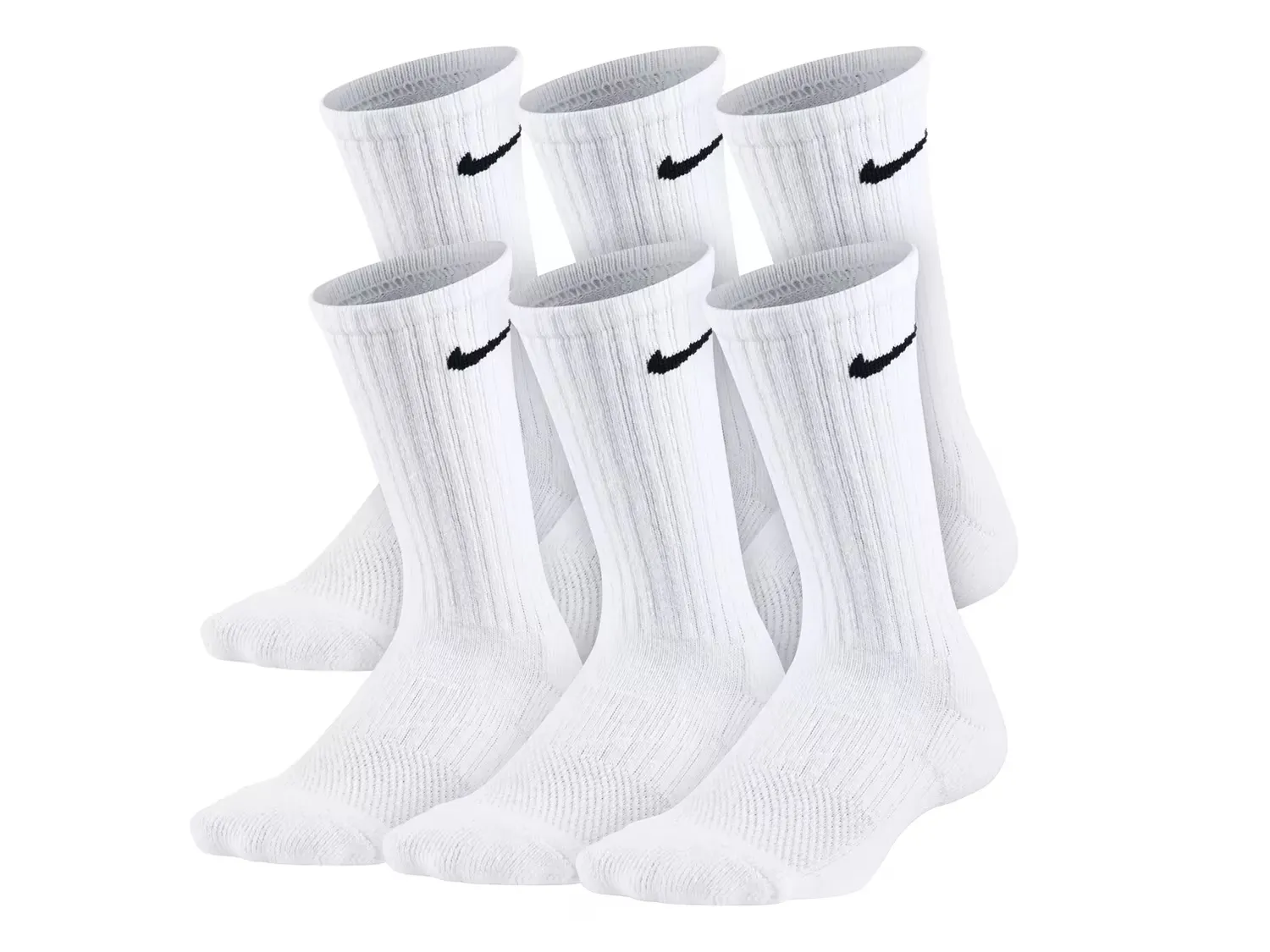

Детские эластичные носки с амортизацией - набор 6 пар Nike, White