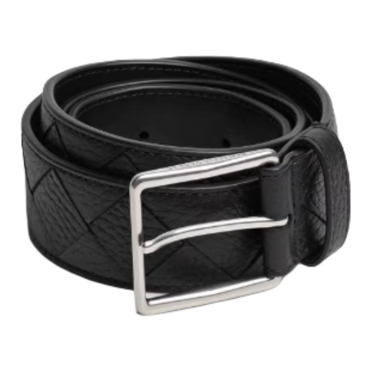 

Bottega Veneta Ремень мужской из коровьей кожи черный, ширина 35 см