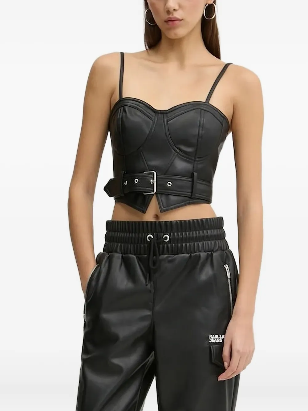 

Укороченный топ-бюстье Karl Lagerfeld Jeans, черный