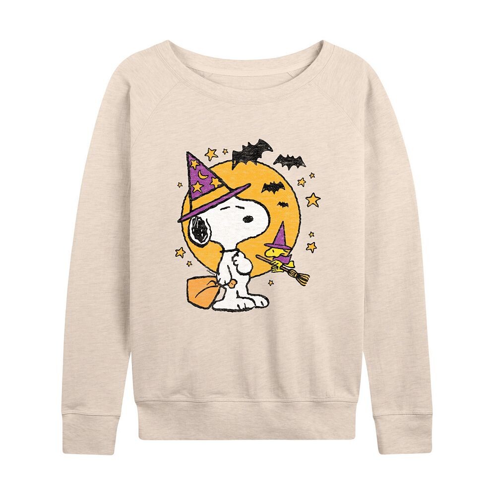 

Женский легкий свитшот из френч терри Peanuts Snoopy & Woodstock Witchcraft Licensed Character, бежевый