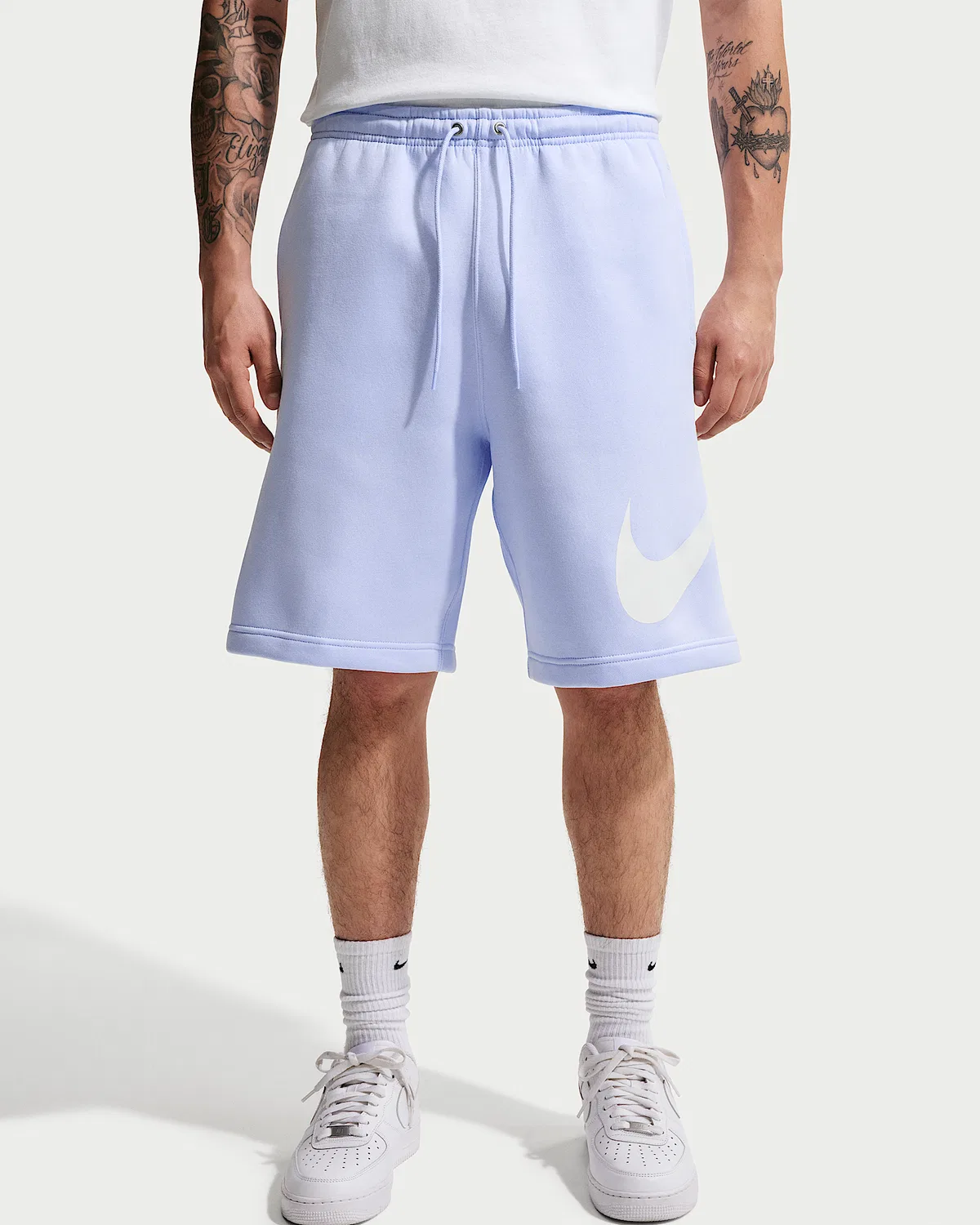 Мужские флисовые шорты Nike Club, Hydrogen Blue/Hydrogen Blue/White — фото 2
