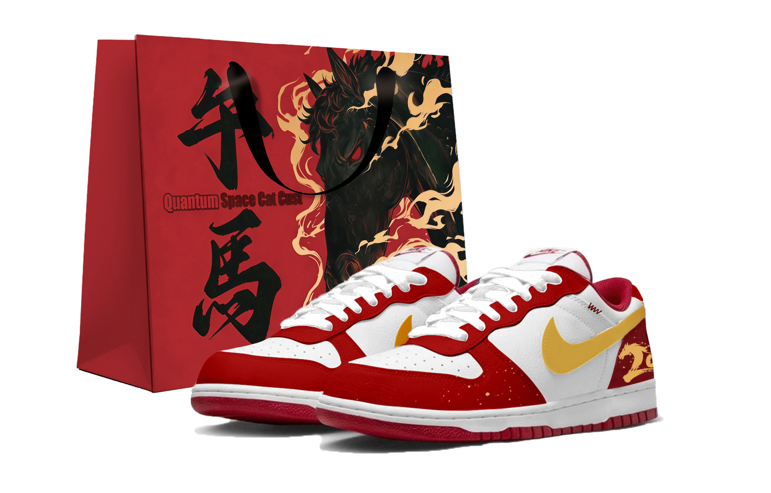 

Nike Big Fu Ma Ha Shè, кроссовки для скейтбординга мужские низкие, устойчивые к истиранию, дышащие, красные с золотым