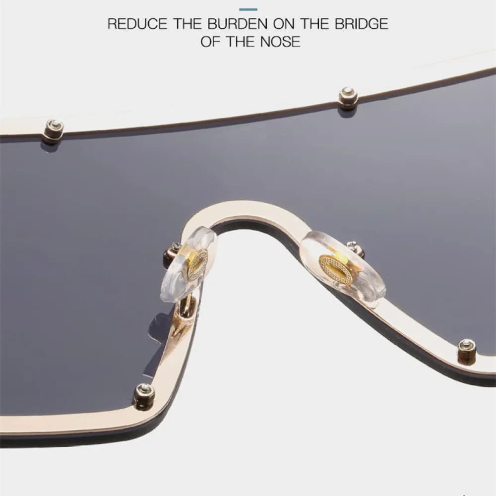 

Большие солнцезащитные очки для женщин в металлической оправе, винтажные солнцезащитные очки для мужчин, ретро-градиентные солнцезащитные очки XLUMIO, Black