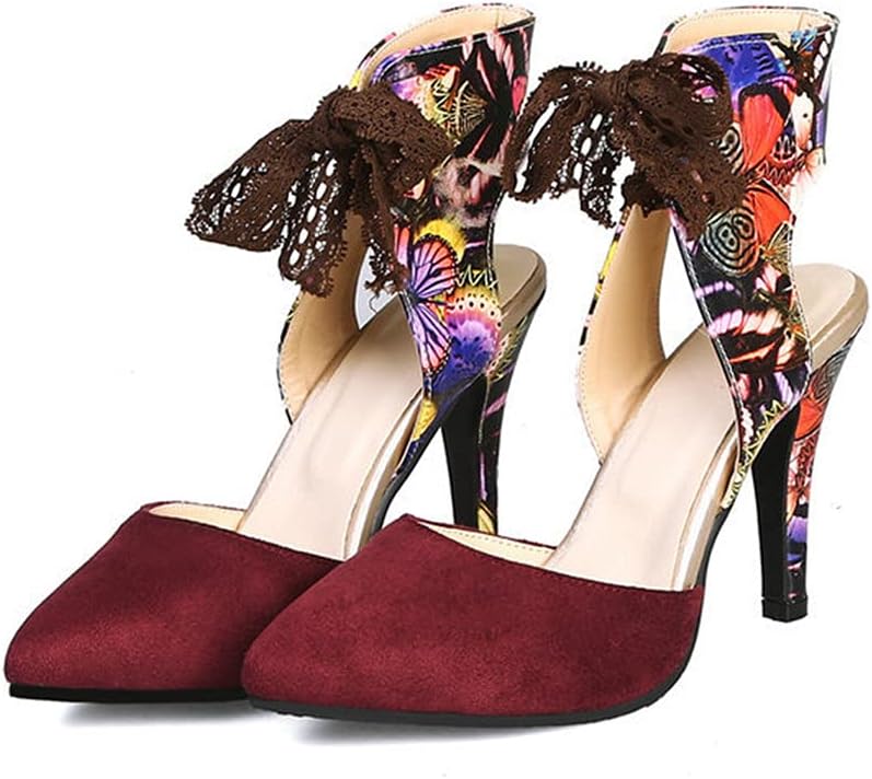 

Сандалии Yundiannao с кружевной шнуровкой и цветовым сочетанием, красный