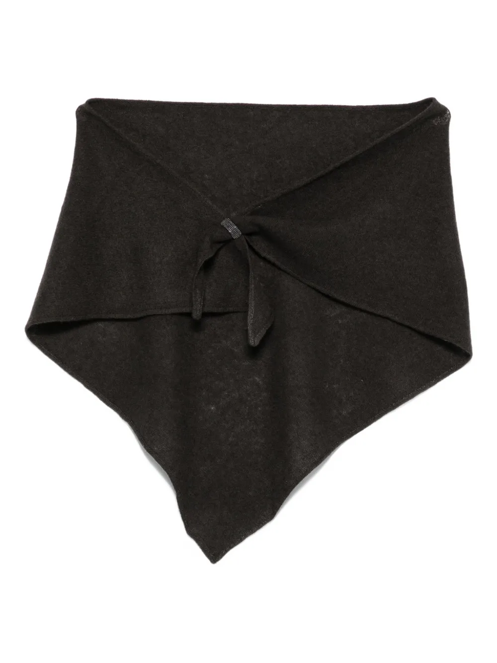 

Треугольный платок с кристаллами Brunello Cucinelli, коричневый