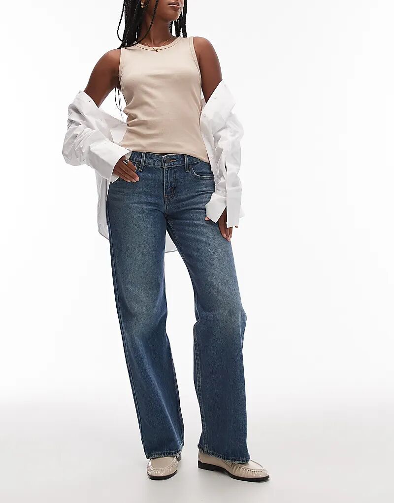 

Джинсы Levi's с низкими свободными штанинами прямого кроя средне-синего цвета