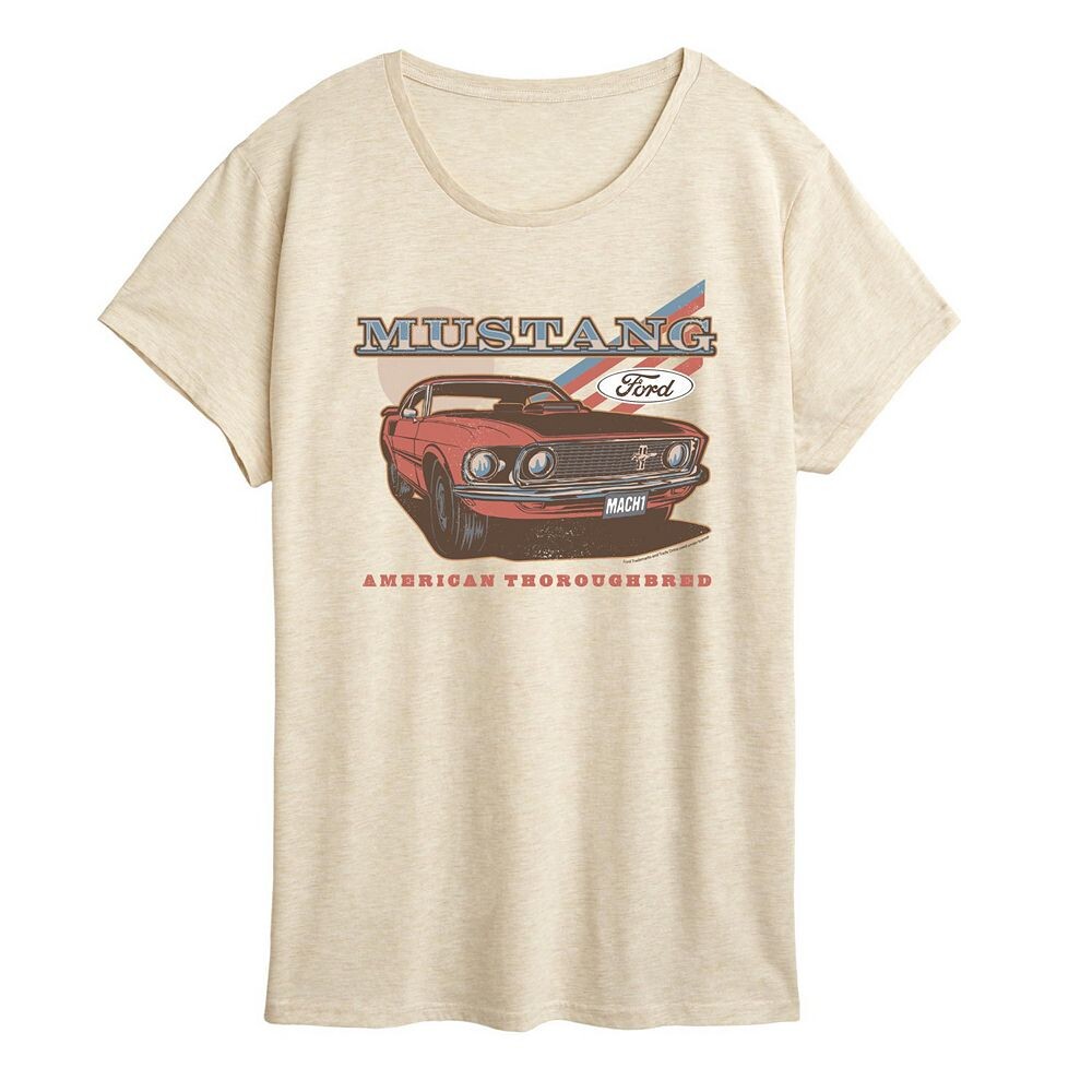 

Женская футболка с рисунком Ford Mustang American Thoroughbred Licensed Character, бежевый