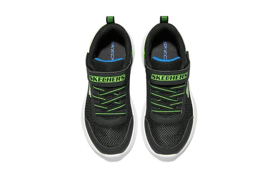 Детские кеды Детские низкие черные/зеленые Skechers, черный/зеленый — фото 4