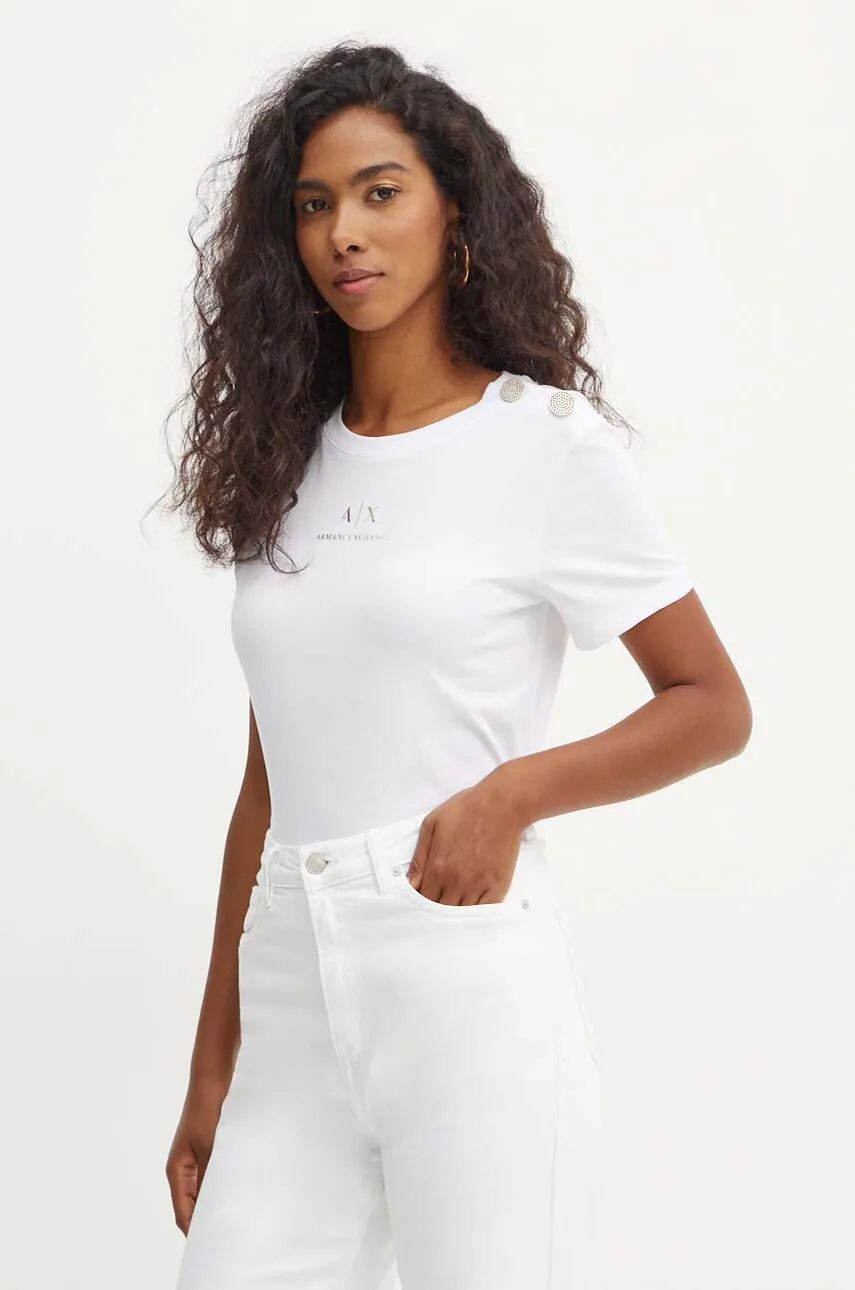 

Хлопковая футболка Armani Exchange, белый
