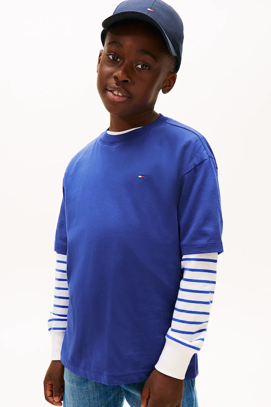 

Детская хлопковая футболка Tommy Hilfiger, синий
