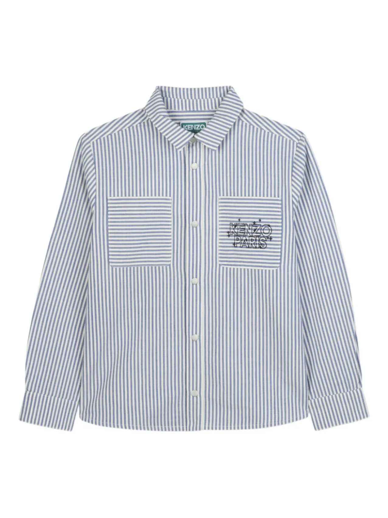 

Полосатая рубашка с карманом Kenzo Kids, синий