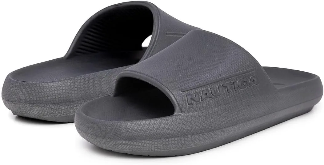 Мужские шлепанцы Nautica с амортизирующей стелькой - легкие спортивные сандалии из ЭВА для бассейна, пляжа, спортзала и повседневной носки, серый — фото 2
