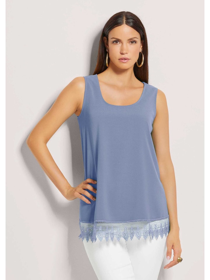 

MADELEINE Топ с кружевом стального синего цвета