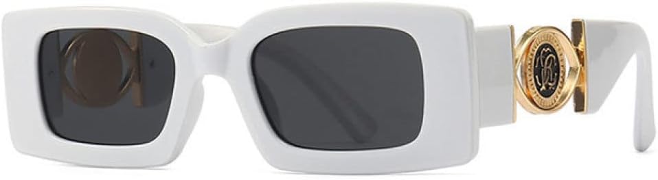 

Солнцезащитные очки MUTYNE в стиле ретро, ​​квадратные, для женщин и мужчин, с цветочным декором, модные женские солнцезащитные очки с защитой от УФ-излучения UV400, White Grey