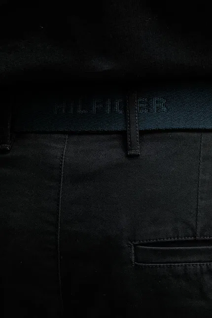 Шорты хлопковые с эластаном Tommy Hilfiger, черный — фото 4