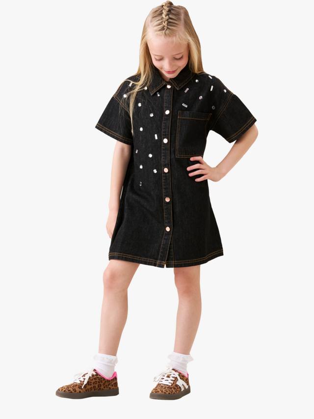 

Детское джинсовое платье с вышивкой Gem Angel & Rocket, Black