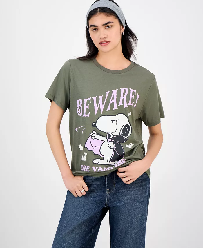 

Футболка с вампиром Снупи для юниоров Grayson Threads, The Label, зеленый