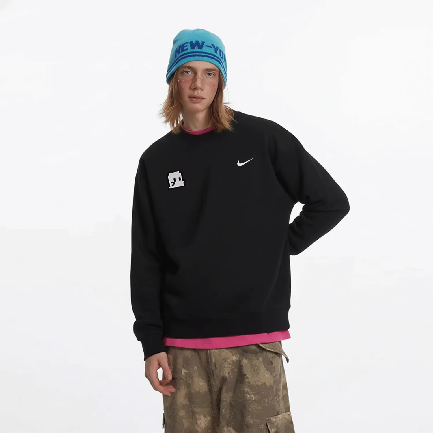 Nike Свитшоты Unisex Black с круглым вырезом, умеренная посадка — фото 4