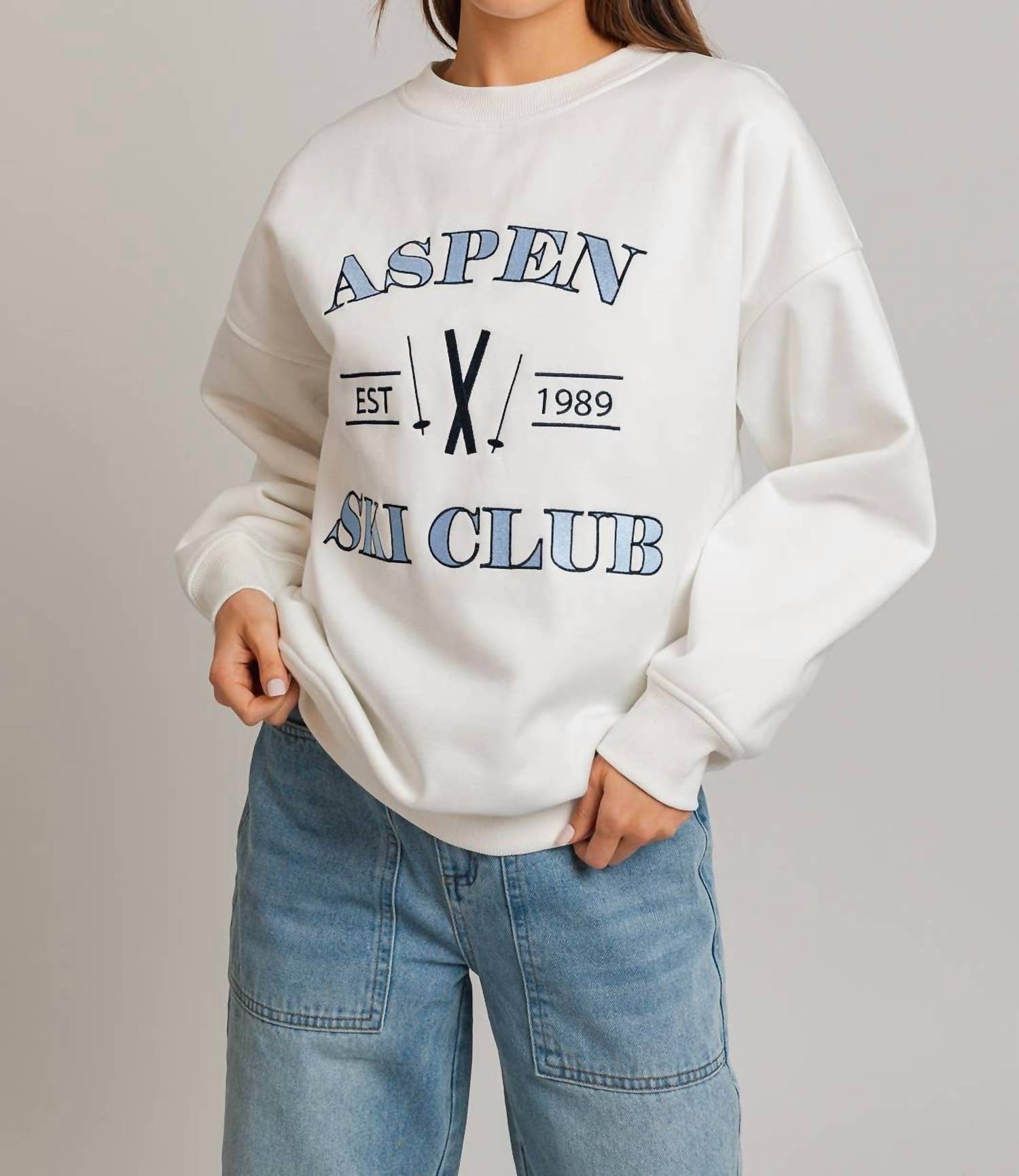 

Флисовая толстовка Aspen Ski Club белого цвета LE LIS