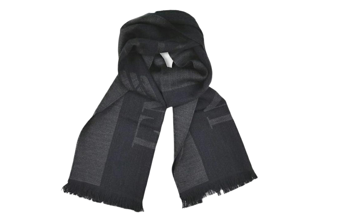 

EMPORIO ARMANI Вязаный шарф мужской черно-серый