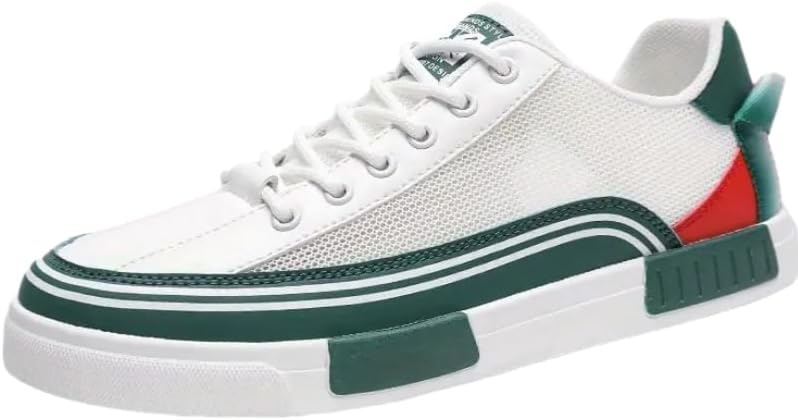 

Мужские кроссовки для скейтборда с полосатым цветным блоком - дышащие кроссовки на шнуровке для прогулок на улице, уличных прогулок и пробежек Hoalox