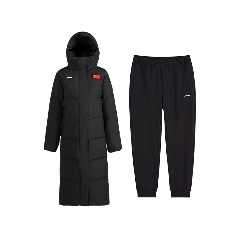 

Li Ning Casual Suits Женский худи утепленный с флисовой подкладкой Li-Ning, черный top+черный pants