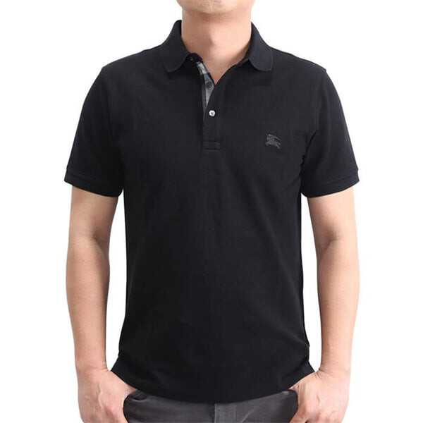 Футболка Burberry Men's Logo Lapel Short Sleeve Polo Shirt, черный — фото 3