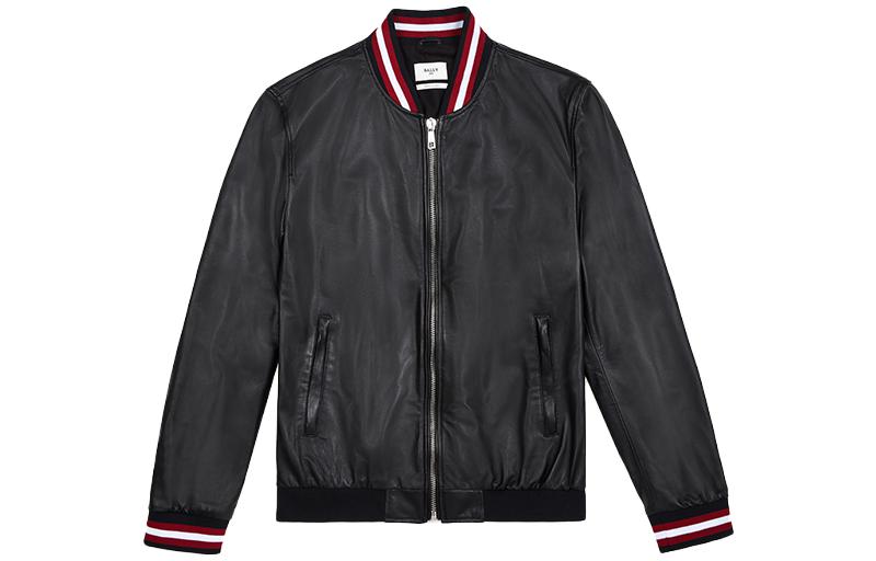 

BALLY Кожаная куртка мужская черная, Черный, BALLY Кожаная куртка мужская черная