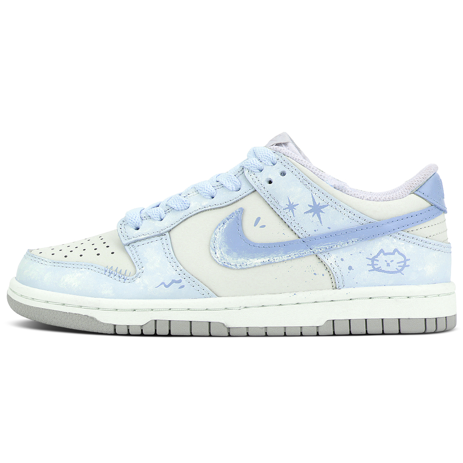 

Кроссовки для скейтбординга Dunk Abrasion Resistant Slip Resistant низкие унисекс Nike, белый