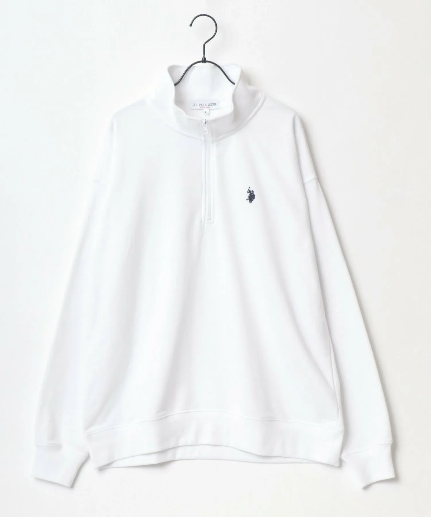 Мужская флисовая толстовка US POLO ASSN., с застежкой-молнией до середины груди. U.S. Polo Assn., white — фото 3