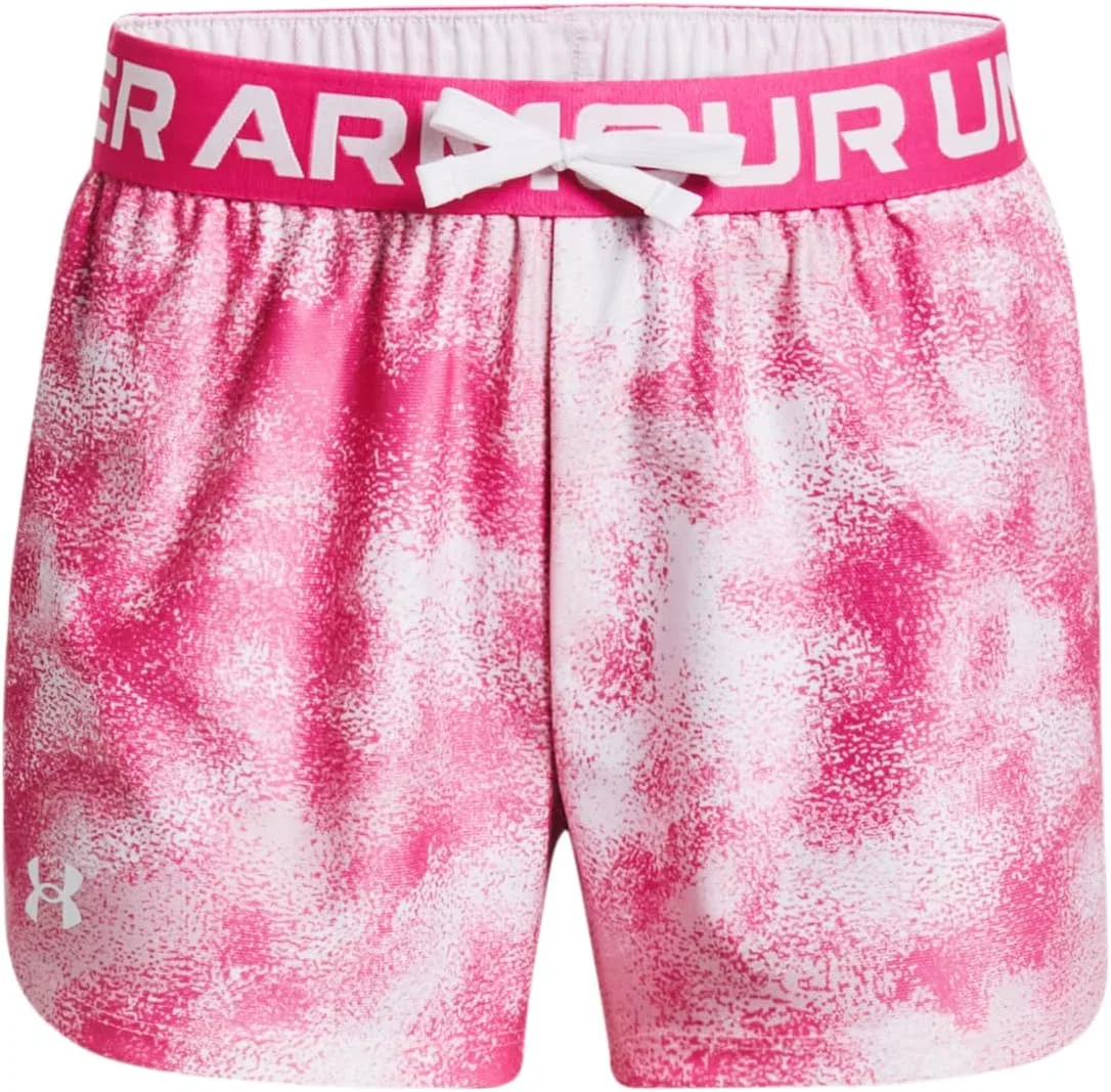 Детские шорты Under Armour Play Up с принтом, Pink Sugar-White