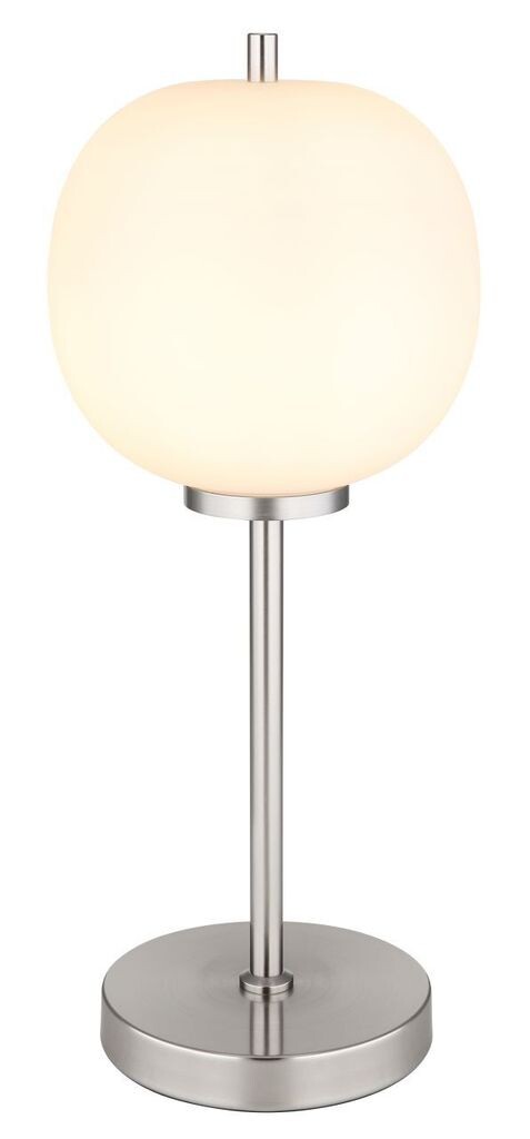 

Настольная лампа Globo Lighting металл, матовый никель, опаловое стекло, кулисный переключатель на кабеле, ø: 185 мм, В: 450 мм, длина кабеля 1500 мм, без 1x E14 40 Вт 230 В., черный