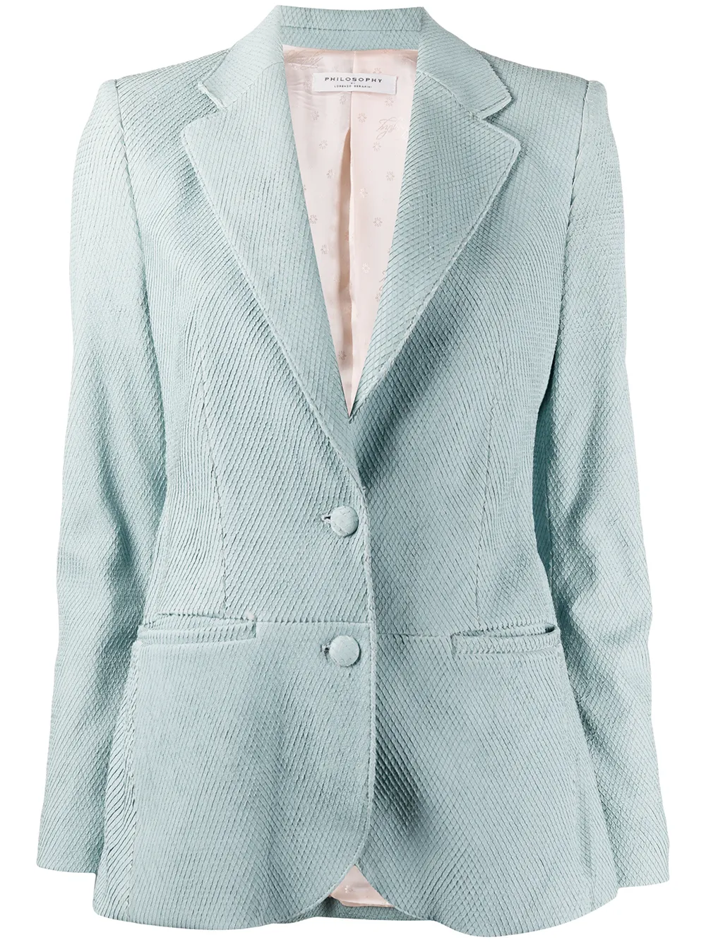 

Фактурный однобортный пиджак Philosophy Di Lorenzo Serafini, синий