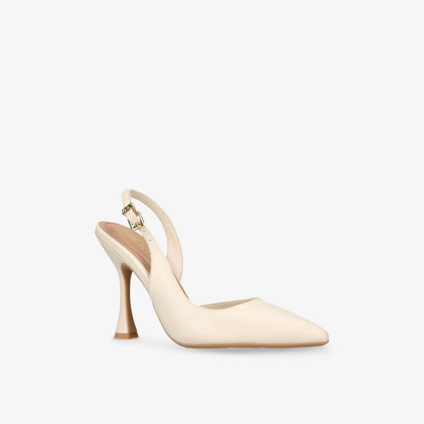 Босоножки-лодочки Kg Kurt Geiger Aria2 на каблуке с ремешком из искусственной кожи, белый — фото 3