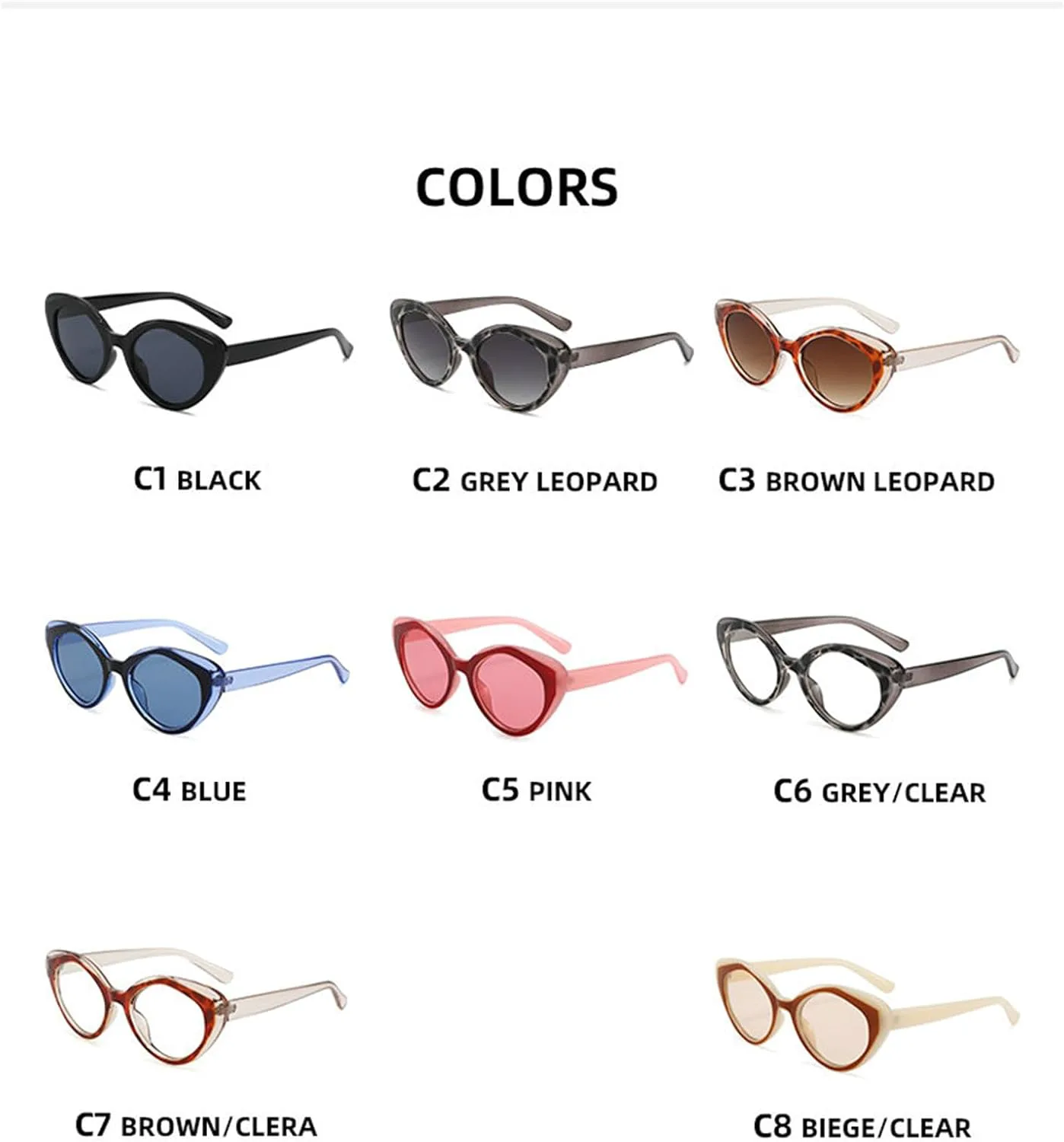 

Винтажные солнцезащитные очки «кошачий глаз» Willochra для женщин, модные, с градиентным переходом цвета, овальные, популярные, с защитой от УФ-излучения UV400, C3